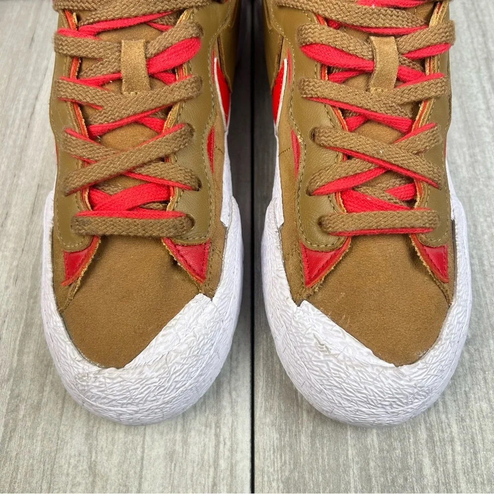 Nike Sacai Blazer Low British Tan Sneakers Casual Shoes Men’s Size 7 Womens 8.5 - Picture 7 of 11
